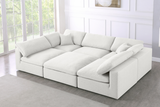 Modern Cloud Modular Linen Sectional Sofa 6pcs Beige