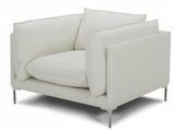 Bellow White Leather Accent Chair