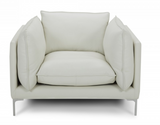 Bellow White Leather Accent Chair