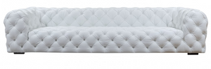 Luxor White Leather Tufted Sofa