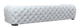 Luxor White Leather Tufted Sofa