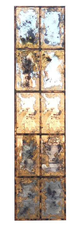 Eglomise Gold Large Wall Panel Mirror Oversized