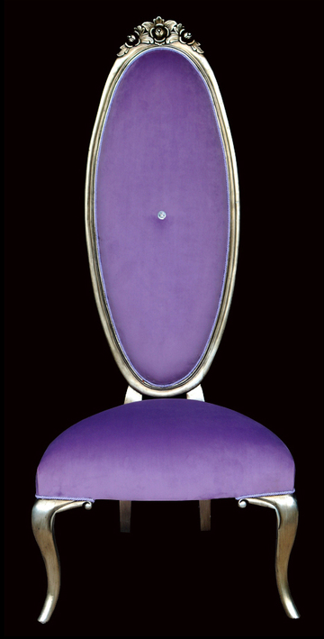 The Royale Oval Back Throne Chair Purple