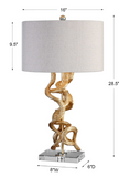 Caught Up in the Rapture Gold and Crystal Table Lamp