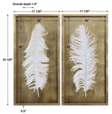 White Feather Wall Art in Gold Frame