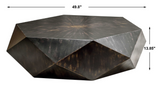 Onyx Wood Geometric Coffee Table Black Finish