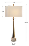 Stella Antique Brass and Marble Table Lamp