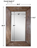 Wide Wood Frame Wall or Leaner Mirror