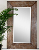Wide Wood Frame Wall or Leaner Mirror