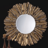 Yendi Gold Leaf Metal Wall Mirror