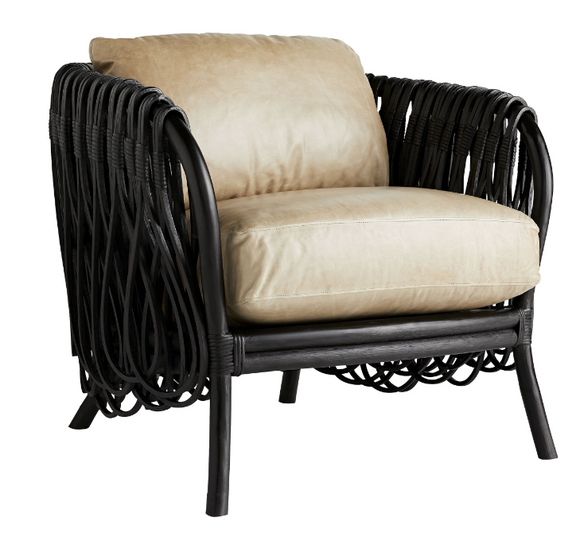 The Straps Modern Accent Chair Black/Beige
