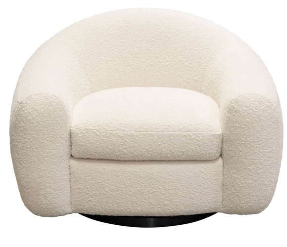 The Evoke Modern Cream Rounded Swivel Chair