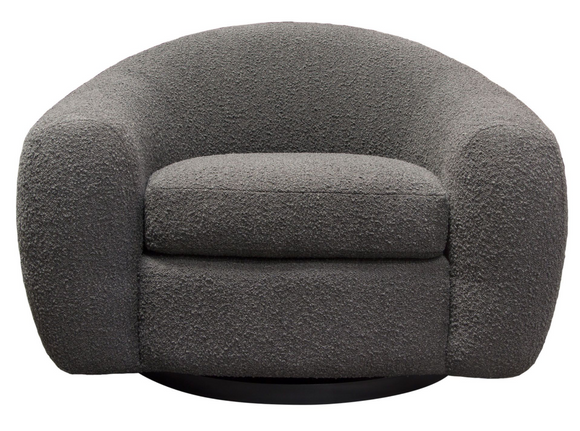 The Evoke Modern Grey Rounded Swivel Chair