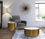 Adon Gold and Marble Round Coffee Table