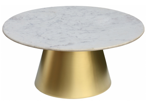 Bando Modern Marble and Gold Round Coffee Table