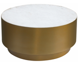 Adon Gold and Marble Round Coffee Table