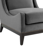 Darby Velvet Accent Chair Grey