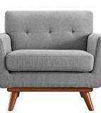 Ronald Mid Century Modern Accent Chair Light Grey