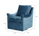 Tipton Blue Velvet Swivel Chair