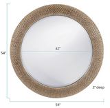 Boss Large Round Modern Wall Mirror - Brushed Silver