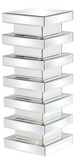 Stacked Levels Mirrored Accent Pedestal/Table