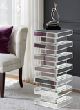 Stacked Levels Mirrored Accent Pedestal/Table