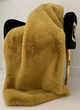 Faux Chinchilla 50" x 60" Throw Blanket Honey Mustard