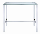 Simplicity Modern Glass and Chrome Bar Table