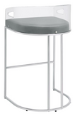 Abound Set of 2 Acrylic and Chrome Counter Stool