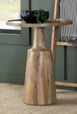 Turned Solid Wood Accent Table Natural