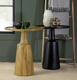Turned Solid Wood Accent Table Natural