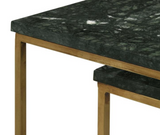 Forest Marble Green and Gold 3pc Nesting Tables