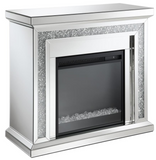 Alder Mirrored Fireplace with Crystals