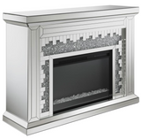 Dental Mirrored Fireplace with LED Lights and Crystals