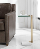 Bender Marble and Brass Accent Table