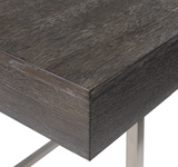 Laude Wood Desk with Brushed Nickel Base