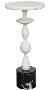 Ponce White and Black Marble Drink Table
