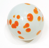 Orange and White Spotted Glass Sphere Wall Art