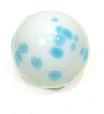 Light Blue and White Spotted Glass Sphere Wall Art