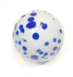 Cobalt Blue and White Spotted Glass Sphere Wall Art