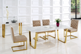 Carnival Stone Dining Table Gold Base