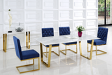 Carnival Stone Dining Table Gold Base
