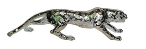 Creeping Leopard Animal Sculpture Silver