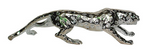 Silver creeping leopard sculpture animal 