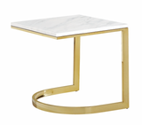 Marble Top Coffee Table and End Table with gold base