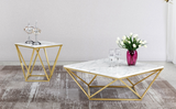 Felton Marble Side Table With Gold Base