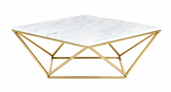 Felton Marble Coffee Table With Gold Base