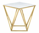Felton Marble Side Table With Gold Base