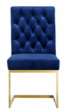 Carnival Dining Chair Blue With Gold Legs