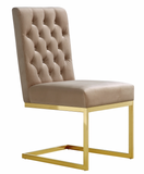 Carnival Dining Chair Blue With Gold Legs